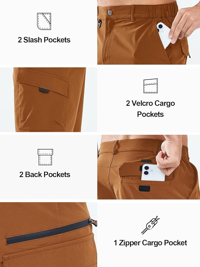 NORTHYARD Men's Cargo Hiking Shorts 9" Lightweight Outdoor Tactical Work Camping Sport Golf Casual