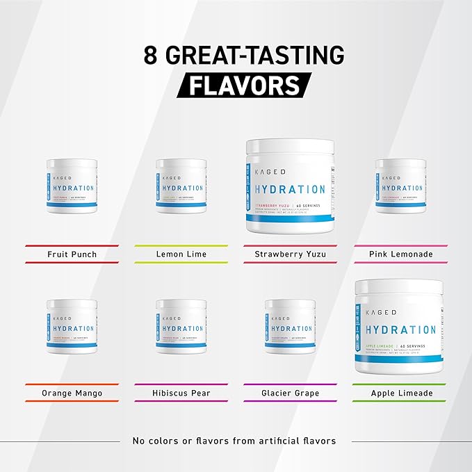 Kaged Hydration Electrolytes Powder | Fruit Punch | Hydra-Charge Sports Drink Mix | Pre, Post