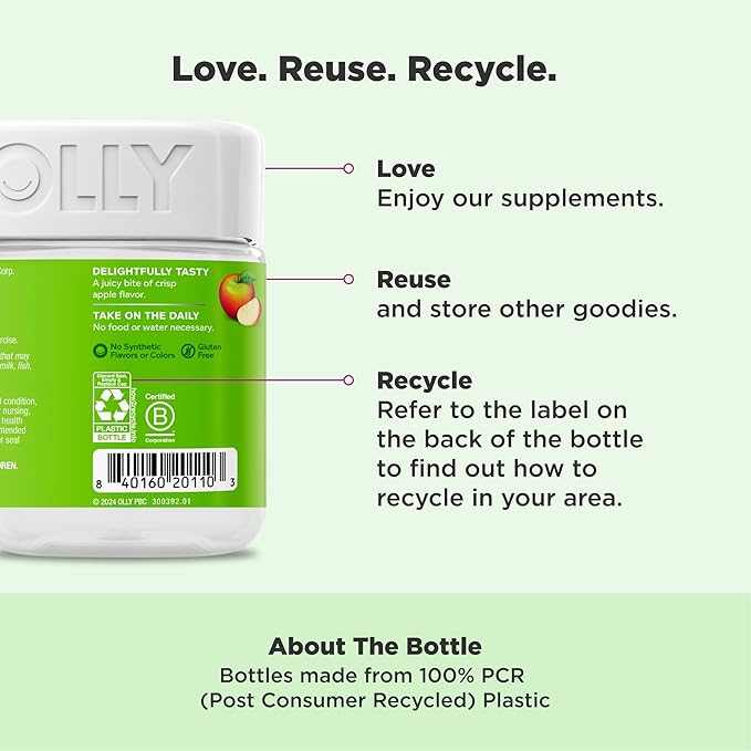 OLLY Metabolism Gummy Rings, Apple Cider Vinegar, Vitamin B12, Chromium, Energy and Digestive