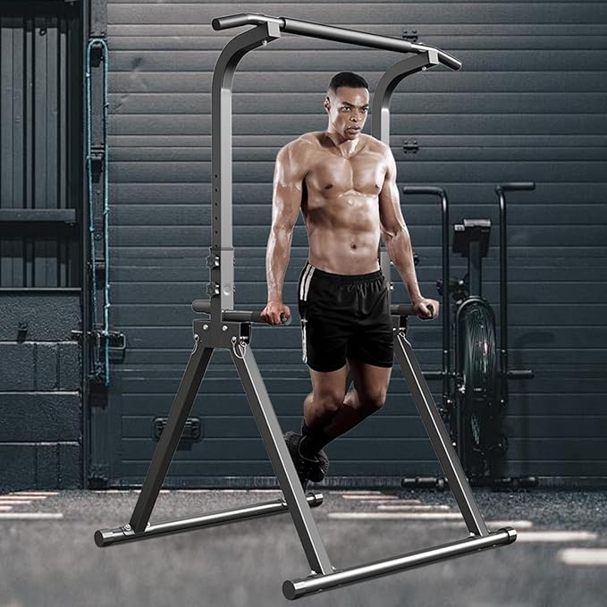 Foldable Pull Up Bar Free Standing Multi-function Power Tower Dip Bar Home Gym Strength Training
