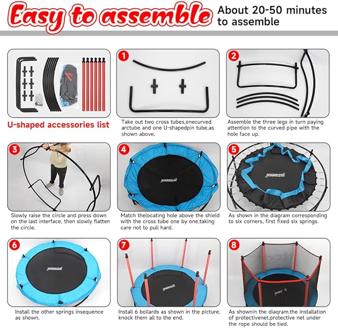 Pink Indoor Trampoline for Kids 2-5, 5ft Mini Indoor & Outdoor Small Toddler Trampoline with Net