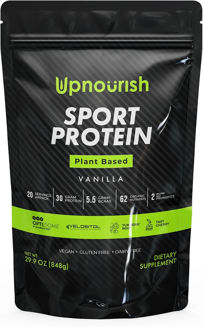 Vegan Sport Protein Powder Vanilla ??30g Plant Based Protein, VELOSITOL, BCAAs, Organic Greens &