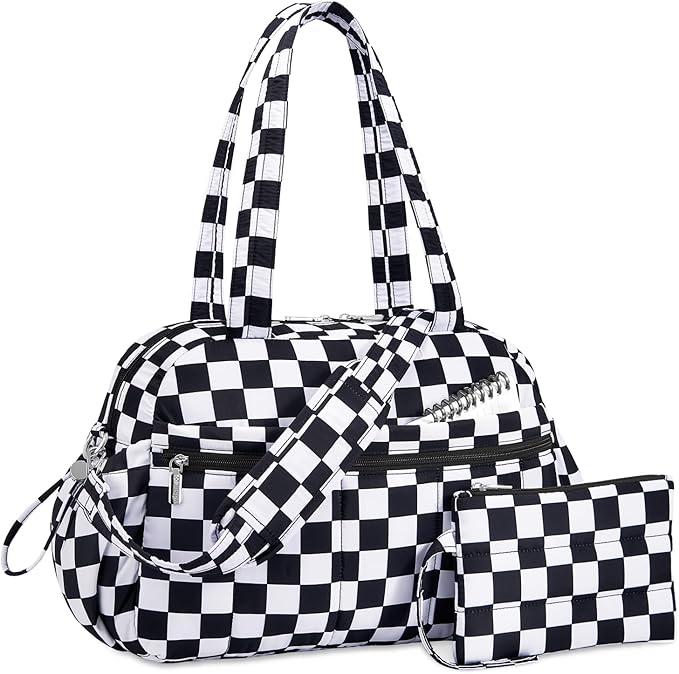 TOPDesign Travel Duffel Bag for Women, Puffer Gym Bag Sports Tote with Wet Pocket, Carry On