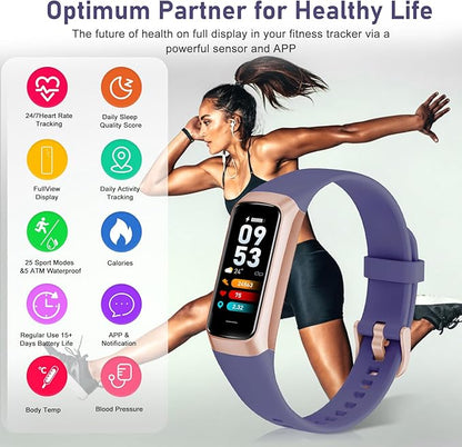 Fitness Tracker with 24/7 Heart Rate, Blood Oxygen Blood Pressure Sleep Monitor, Activity Trackers