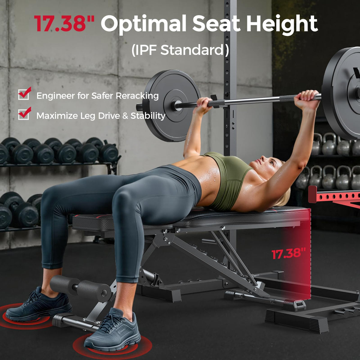 FLYBIRD WB2 Weight Bench, Utility Adjustable Weight Bench for Full Body Workout- Multi-Purpose