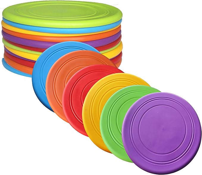 7'' Kids Outdoor Game Flying Discs 12 Pack Party Favors School Teaching Early Education Sports Safe
