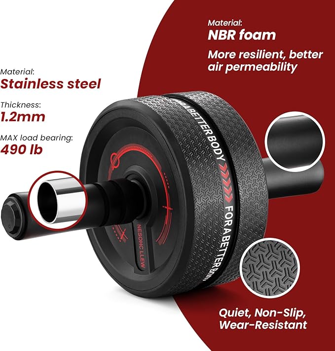 Upgraded Ab Roller Wheel. Abdominal Training Roller for Men/Women, Abdominal Wheels Widened to 3.4
