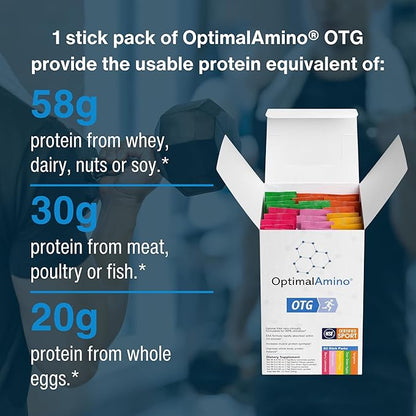 OTG Stick Packs, 5 Flavor Variety Box (30 Count), 99% Utilized Essential Amino Acid (EAA)