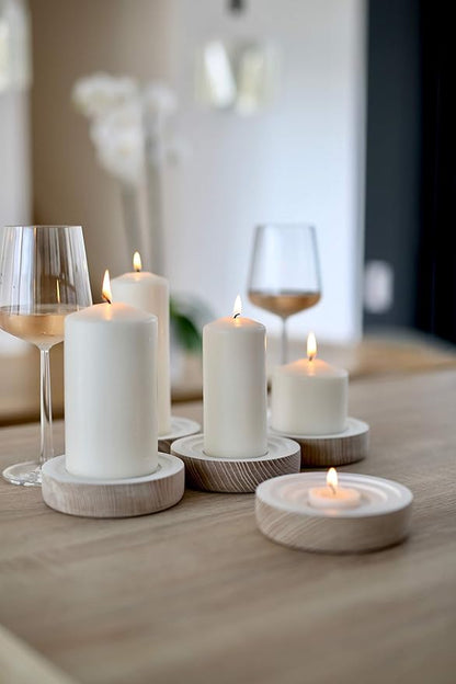 D'light Online 3 X 6 Inch Pillar Candles Set of 12 Bulk Event Pack Round Unscented Premium Wax