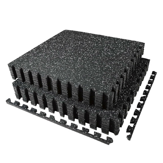 AIRHOP 0.56in Thick 48 Sq Ft Exercise Equipment Mats, 12 Tiles Upgraded Rubber Top with High