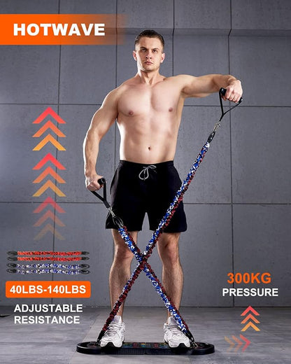 HOTWAVE Portable Exercise Equipment with 16 Gym Accessories.20 in 1 Push Up Board
