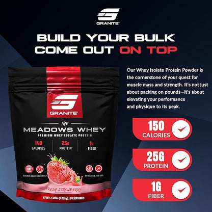 Granite Supplements The Meadows Whey Protein Isolate Protein Powder for Lean Muscle with 150