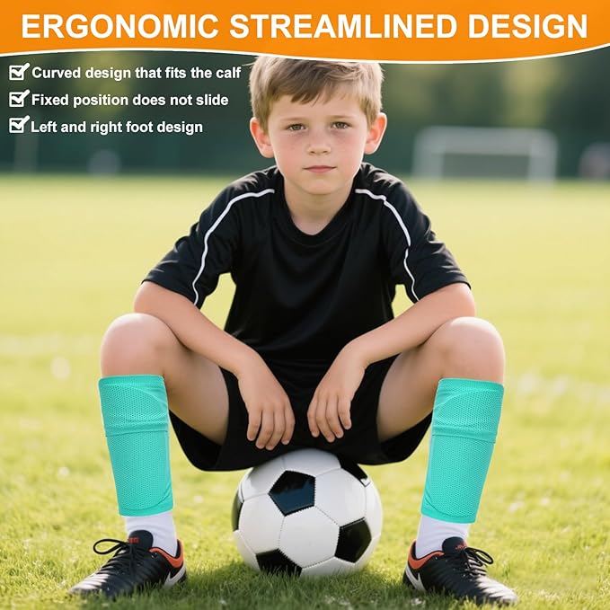 Shin Guards Soccer Kids 2025 Version High-Density Foam Soccer Shin Guard with Sleeves Shin