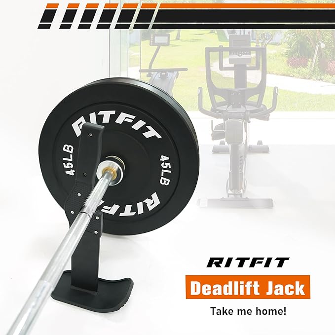 RITFIT Deadlift Jack/Barbell Jack Unload 660LB Barbell Stand With Non-slip Handle and Base, Perfect