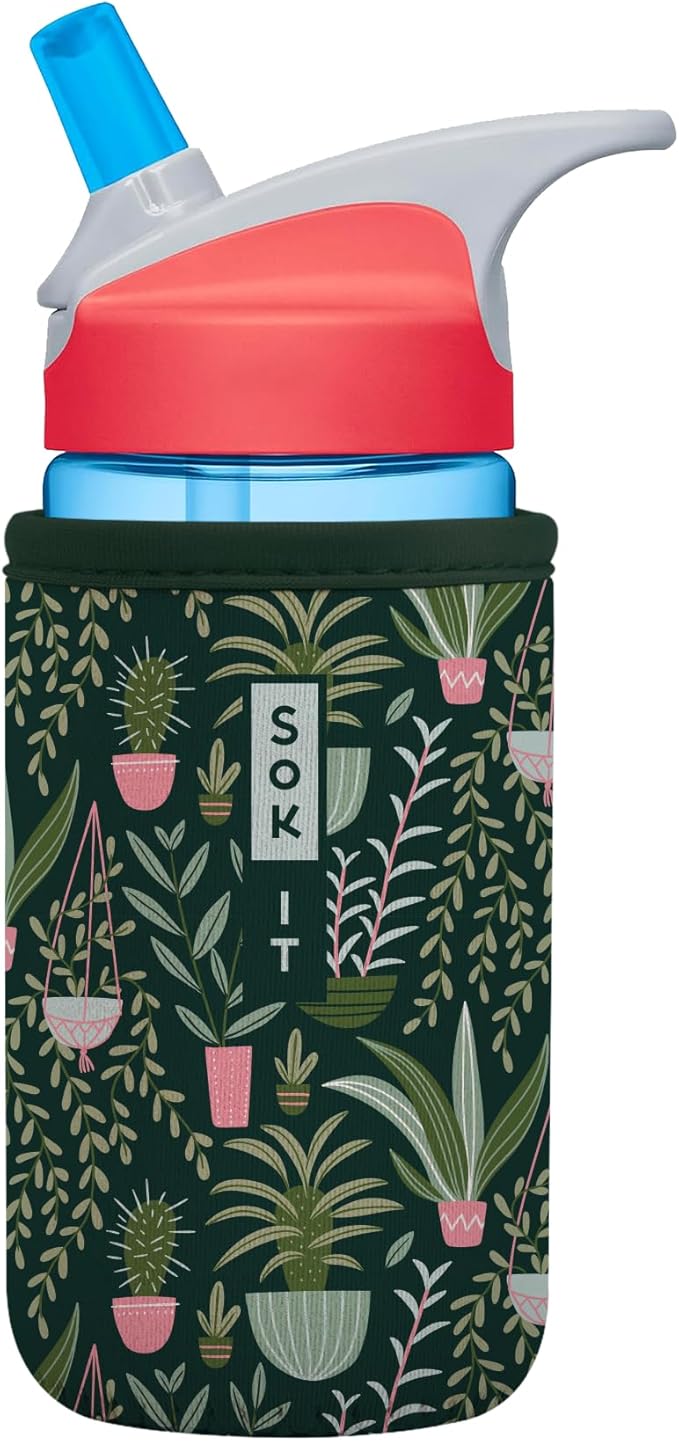 Sok It BotlSok Water Bottle Sleeve Insulated Neoprene Cover (Green Living, Fits 12oz CamelBak or