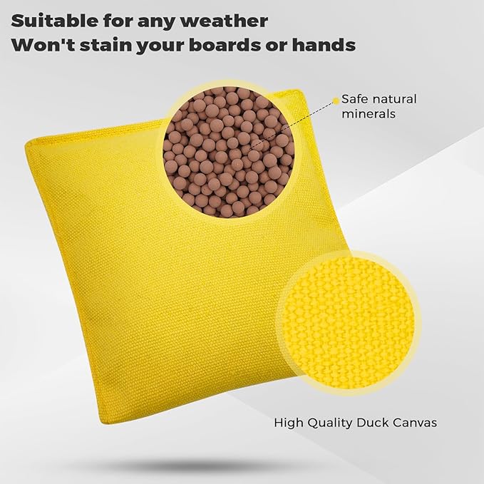 Set of 8 Regulation Cornhole Bags Double Sided, Weather Resistant Bean Bags for Cornhole Toss Game