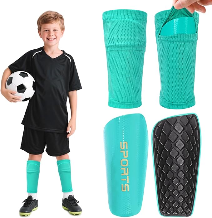 Shin Guards Soccer Kids 2025 Version High-Density Foam Soccer Shin Guard with Sleeves Shin