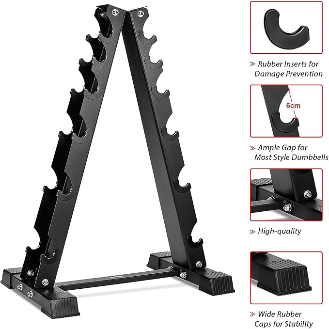 Dumbbell Rack Stand Only, Weight Rack for Dumbbells Compact A-Frame Home Gym Space Saver (480/800