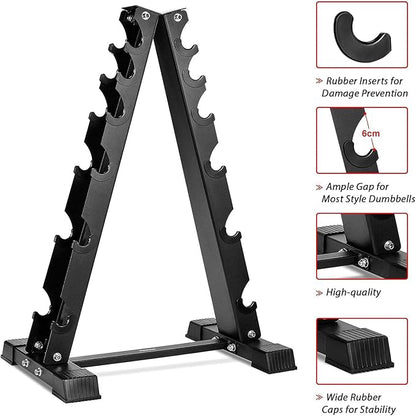 Dumbbell Rack Stand Only, Weight Rack for Dumbbells Compact A-Frame Home Gym Space Saver (480/800