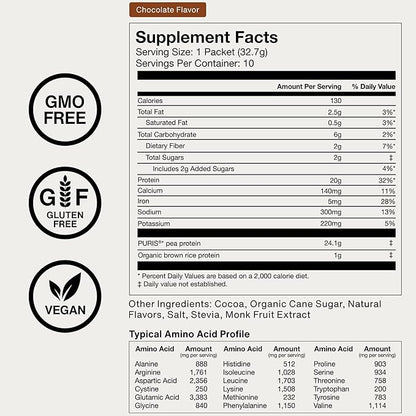 Momentous Vegan Protein Powder - 20 g Plant-Based Protein - NSF Certified for Sport - Gluten-Free