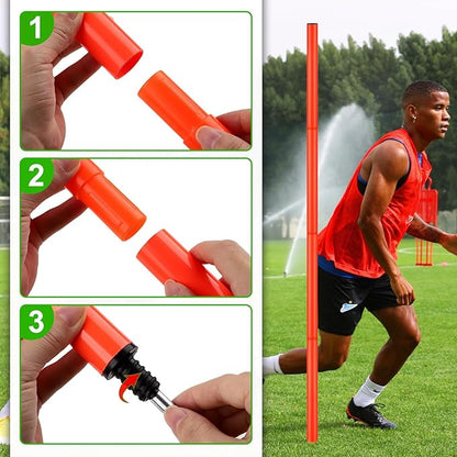 TOBWOLF 6PCS 6FT Adjustable Soccer Agility Training Poles, Detachable Sports Training Speed Sticks