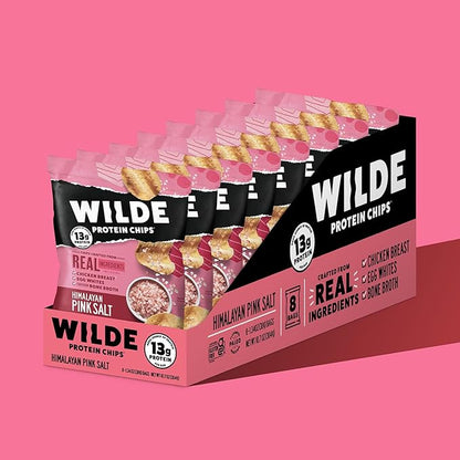 WILDE Himalayan Pink Salt Protein Chips, Thin and Crispy, High Protein, Keto Friendly, Made with