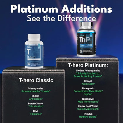 Essential Elements T-Hero Platinum Male Health Supplement for Mens Health - Muscle Growth Support &