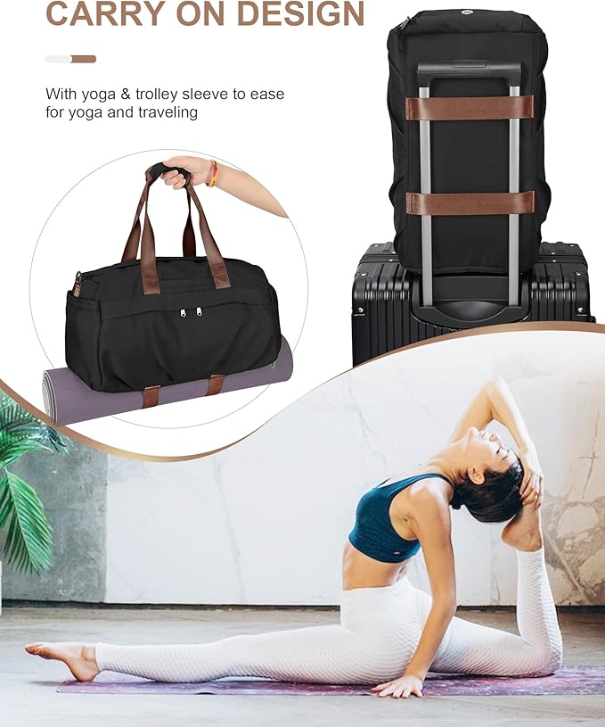 Gym Bag for Women Men with Shoe Compartment, Sport Duffel Bag, Waterproof Travel Weekender