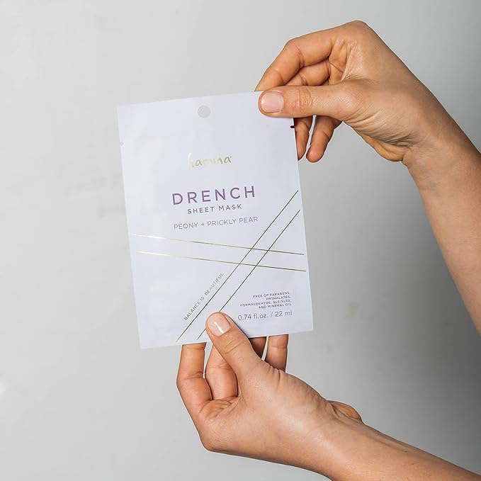 Karuna Skin - DRENCH Hydrating Sheet Mask, Pore-Minimizing Facial Skin Care Products, Hydrating