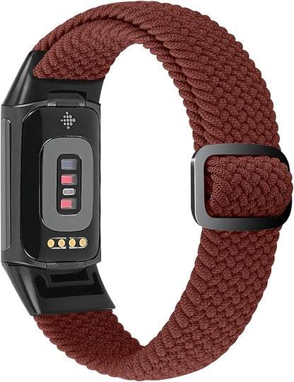 Braided Band Compatible with Fitbit Charge 6/Fitbit Charge 5, Soft Nylon Solo Loop Adjustable