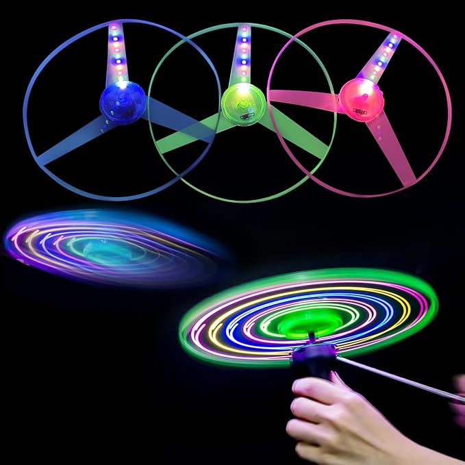 M.best 4 Sets LED Flying Set, Fun Flying Saucers Toys for Kids with Flashing Lights, Flying Toy