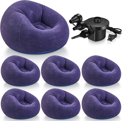 Realspring 6 Pcs Bean Bag Chairs for Adults Inflatable Chairs with Electric Air Pump,Blow up Couch