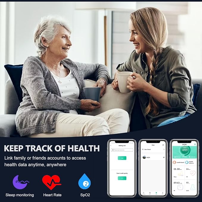 Smart Ring Health Tracker for Women Men-IP68 Waterproof Fitness Ring with Sleep Tracker/Heart