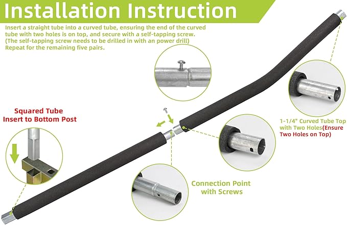 Trampoline Poles Replacement for Skywalker Or Jumpzylla,Galvanized Trampoline Enclosure Pole for