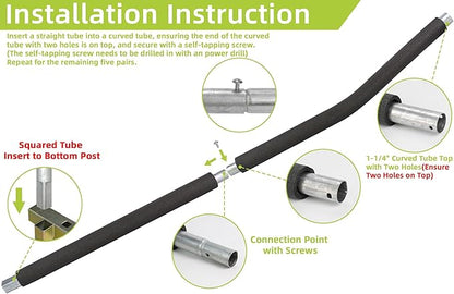 Trampoline Poles Replacement for Skywalker Or Jumpzylla,Galvanized Trampoline Enclosure Pole for