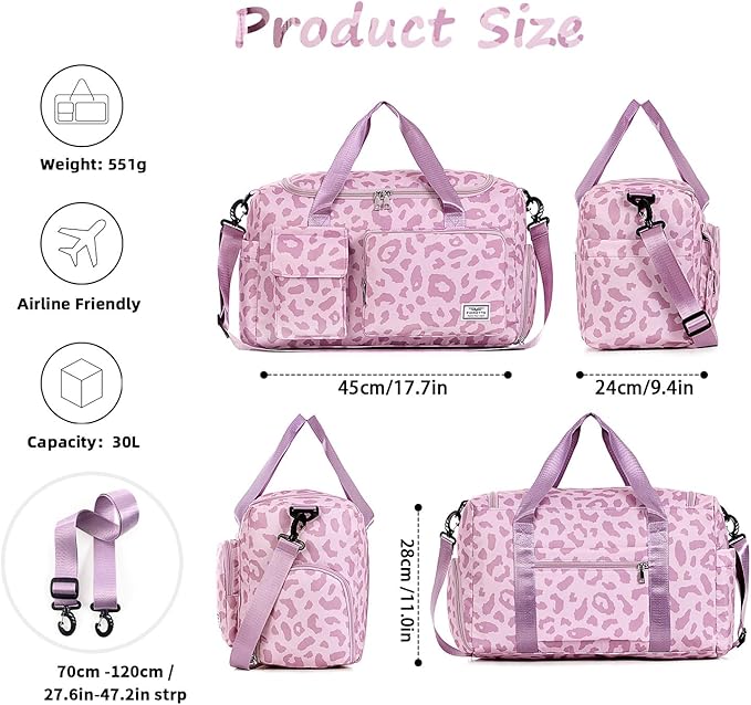 FIORETTO Women's Gym Duffle Bag with Shoes Compartment, 37L Capacity, Ideal for Travel, Gym