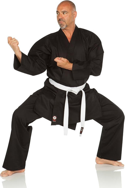 Ronin Medium Weight Karate GI Middleweight Martial Arts Karate Uniform - 9.5 oz Cotton, White Belt