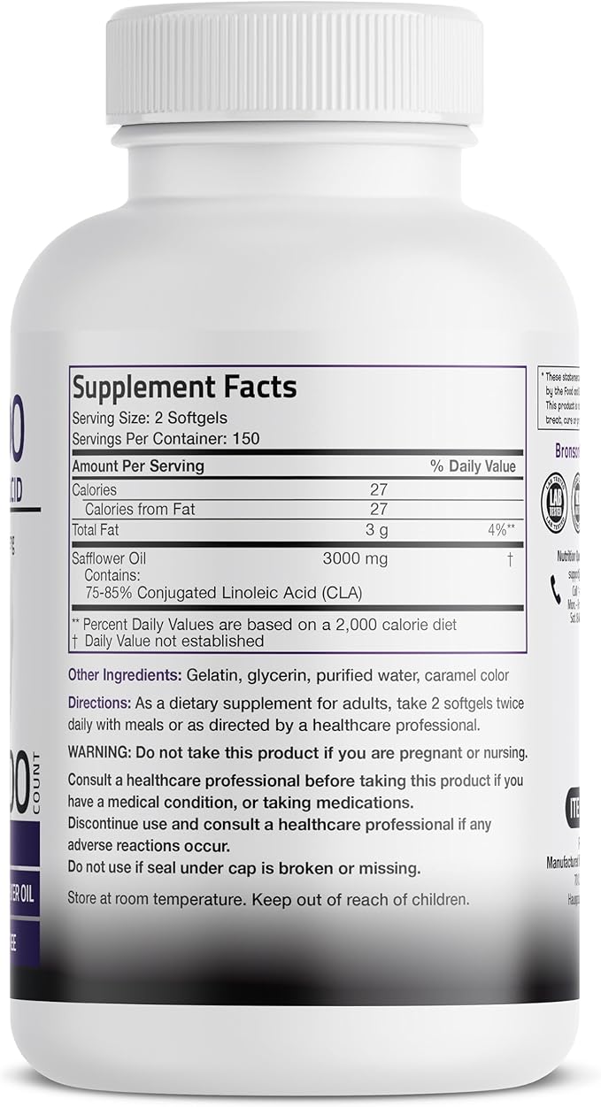 Bronson CLA 3000 Extra High Potency Supports Healthy Weight Management Lean Muscle Mass