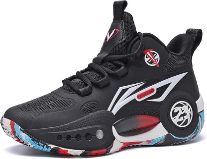 JMFCHI Kids Basketball Shoes High-top Sports Shoes Sneakers Durable Lace-up Non-Slip Running Shoes