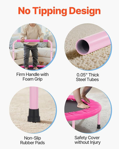 VEVOR 3FT Trampoline 36" Indoor/Outdoor for Toddlers, Foldable Mini Baby With Foam Handle