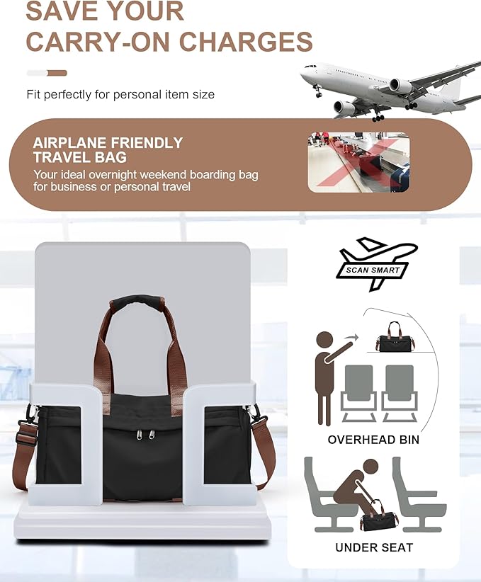 Gym Bag for Women Men with Shoe Compartment, Sport Duffel Bag, Waterproof Travel Weekender
