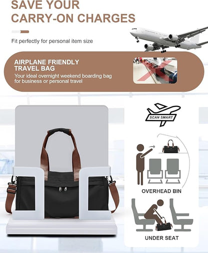 Gym Bag for Women Men with Shoe Compartment, Sport Duffel Bag, Waterproof Travel Weekender