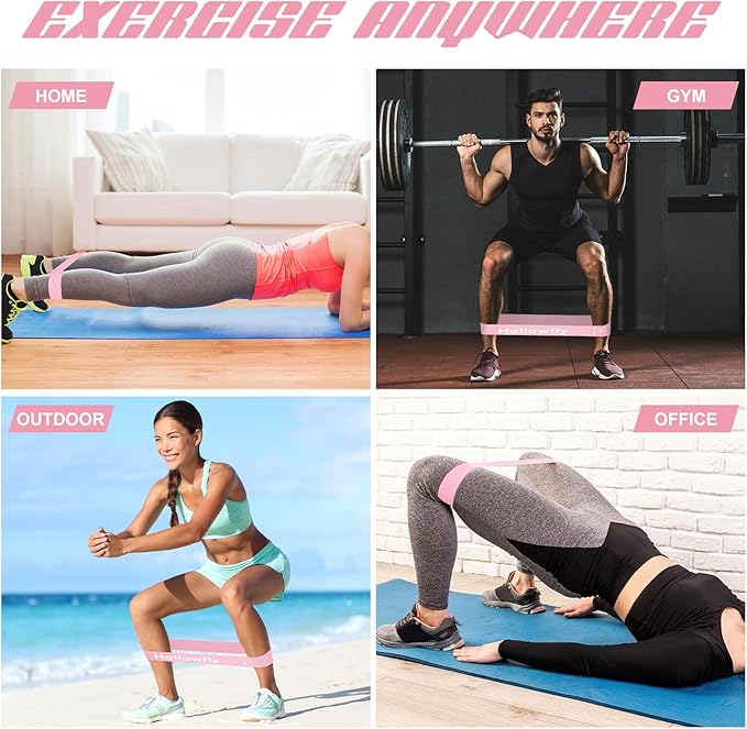12 Pcs Latex Resistance Loop Exercise Bands for Booty Workout Stretch Exercise Bands Non Slip for