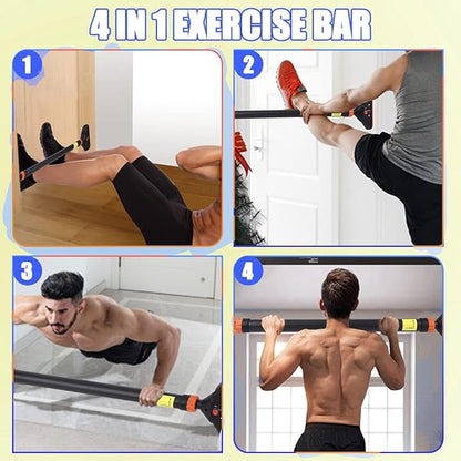 Adjustable Pull Up Bar for Doorway - 440LBS Weight Capacity, No Screws Installation with Level