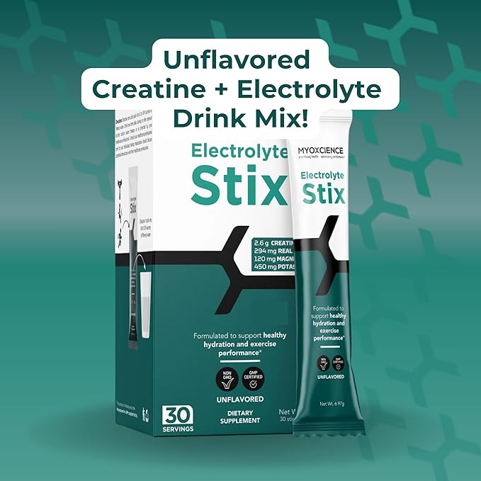 MYOXCIENCE Electrolyte STIX | Creatine Electrolyte Powder | Recovery from Exercise & Muscle
