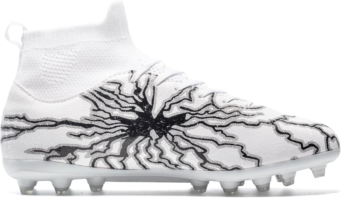 Kids Soccer Cleats Boys Girls Training Football Cleats Youth High-top Soccer Shoes for Little/Big