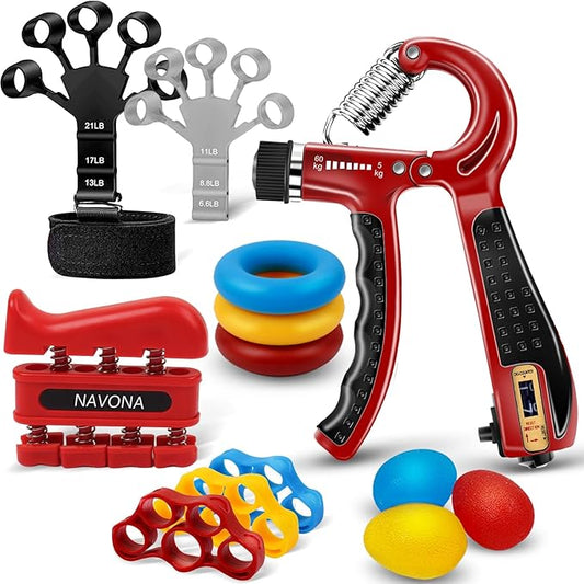13 PCS Grip Strength Trainer Kit, Hand Gripper Strengthener, Forearm Strengthener, Finger