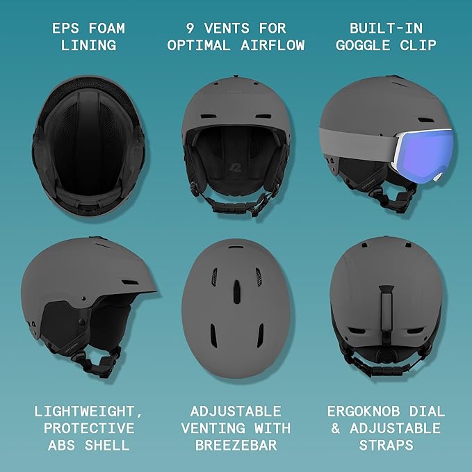 Retrospec Zephyr Ski Helmet - Snowboard Helmet for Adults & Youth - Adjustable Fit with Breathable