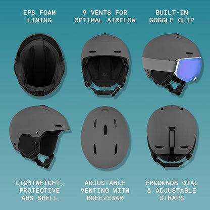 Retrospec Zephyr Ski Helmet - Snowboard Helmet for Adults & Youth - Adjustable Fit with Breathable