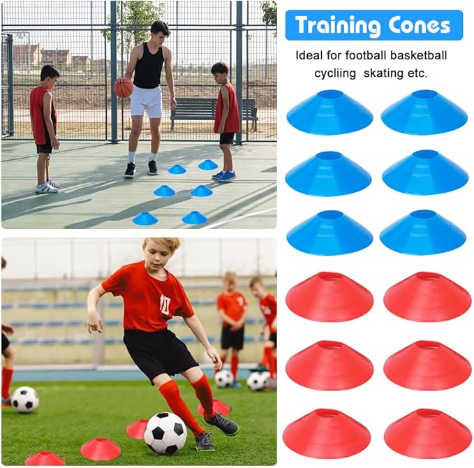 Soccer Speed Agility Training Set - 20FT Agility Ladder 12/16 Sports Cones and Soccer Kick Trainer